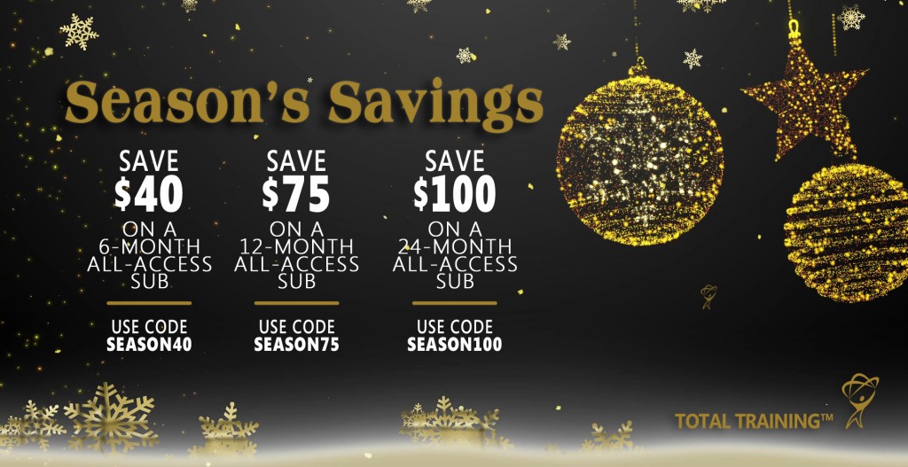 Ring in the new year with saving up to $100 at totaltraining.com